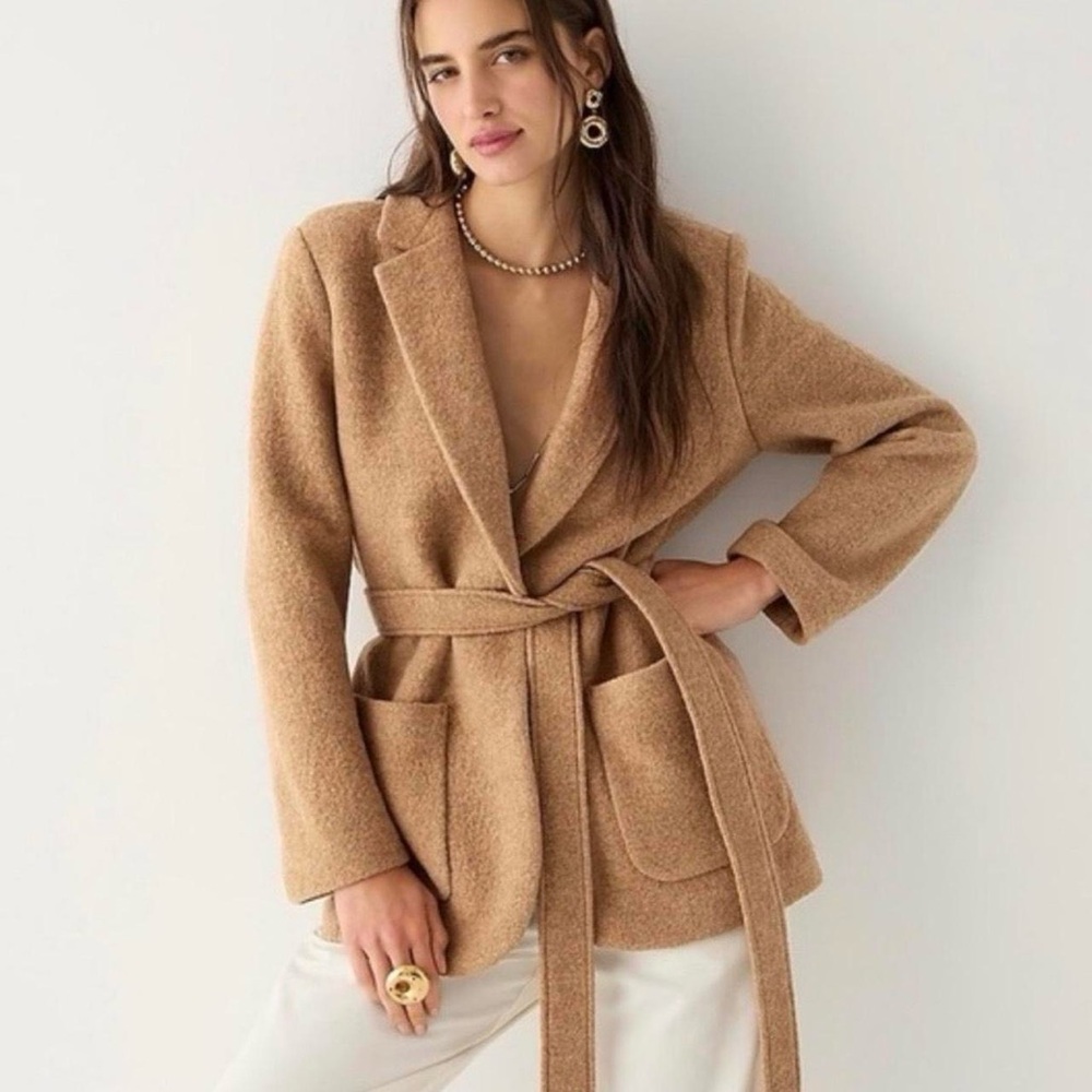 J. Crew Wrap Blazer in Italian Boiled Wool